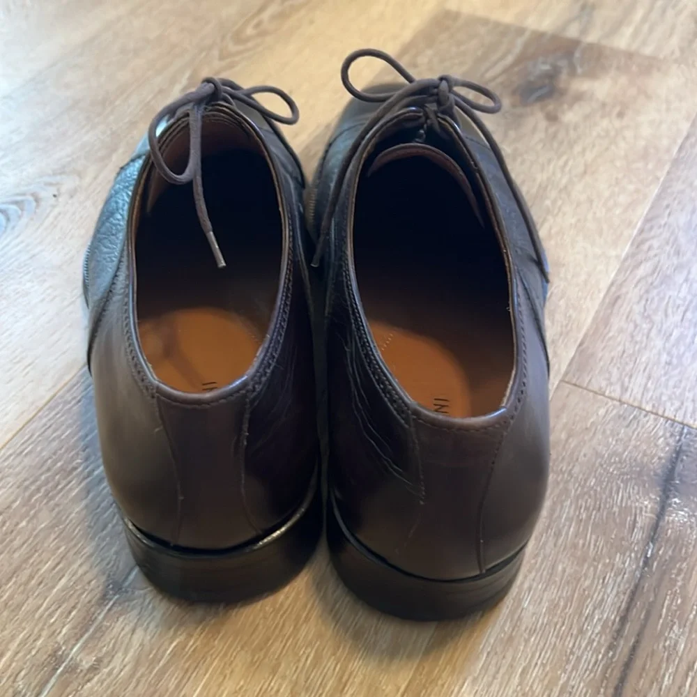 Men's Magnanni Dress Shoes Dark Brown Wing Tip Leather Made In Spain Sz 9